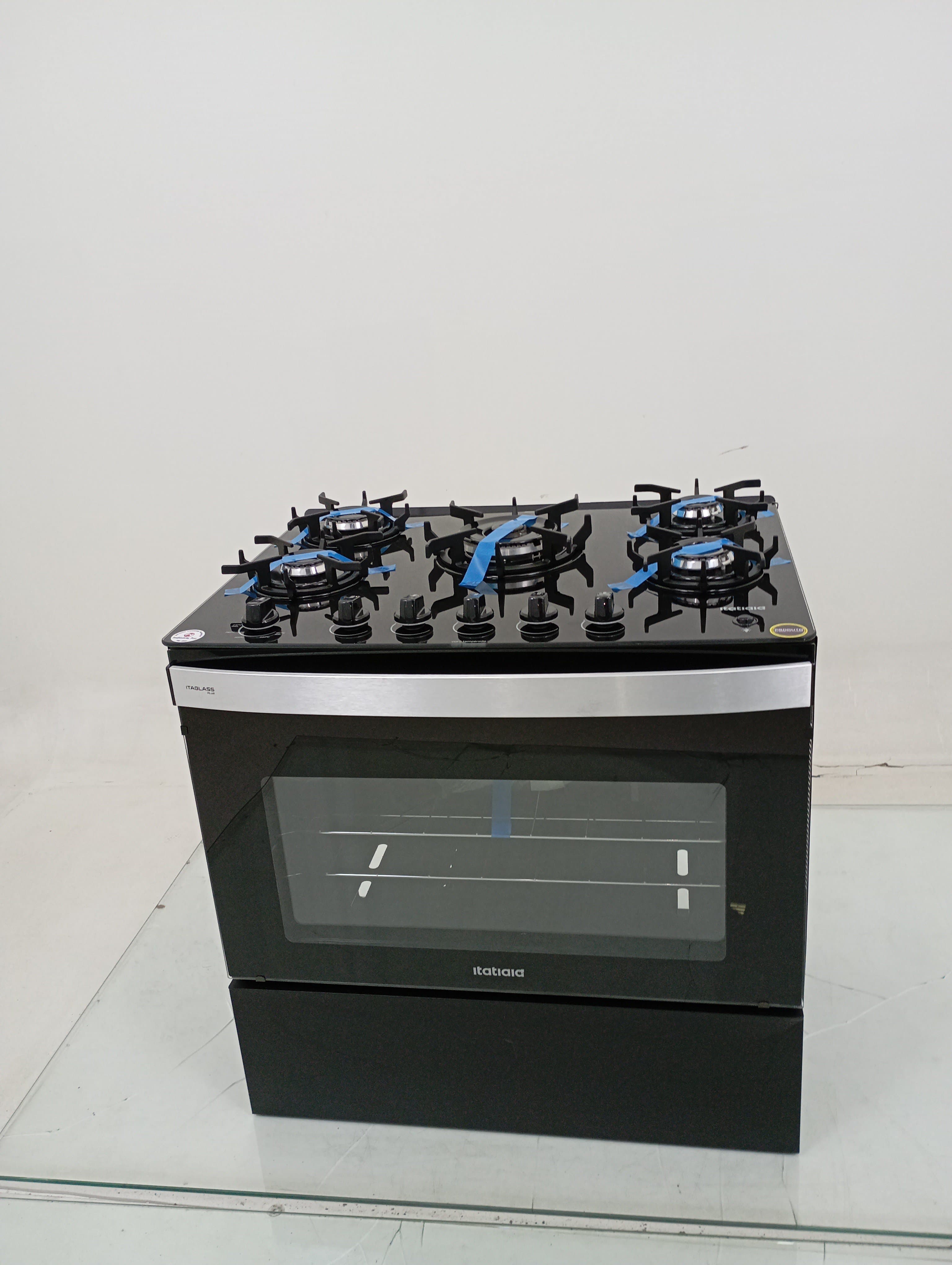 Miniatura 1 de Fogao Itatiaia Itaglass Plus 5 Bocas Mesa De Vidro - Preto