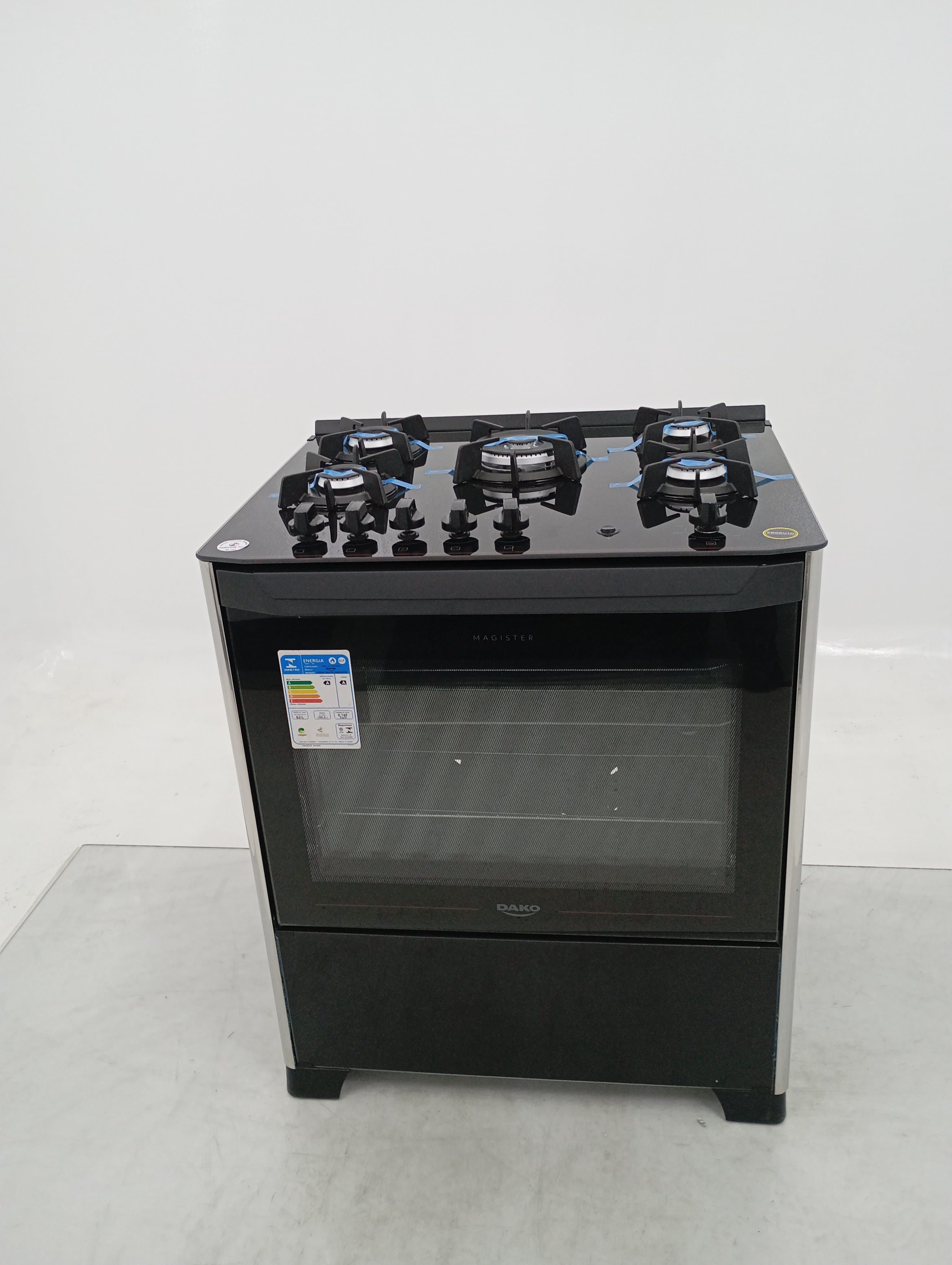 Miniatura 1 de Fogao Dako 5 Bocas Mesa De Vidro Magister - Preto