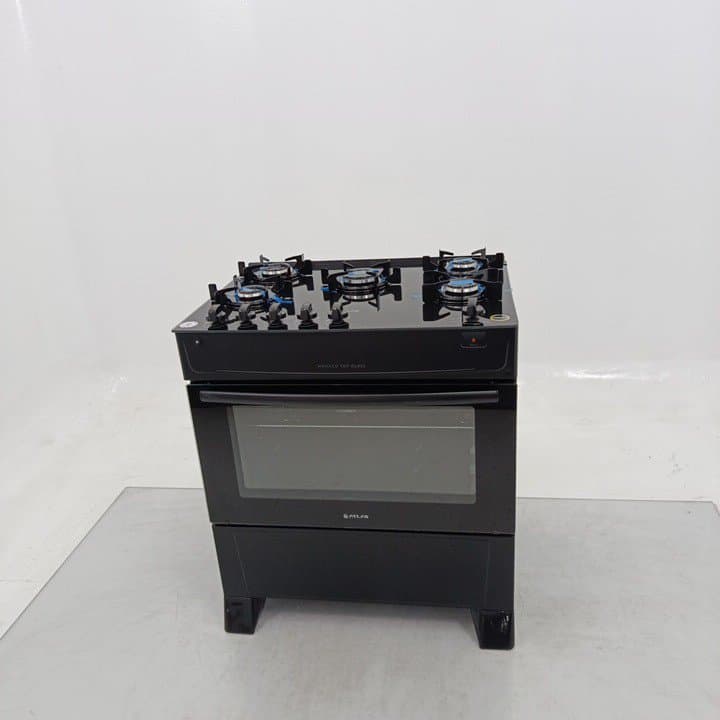 Miniatura 1 de Fogao Atlas 5 Bocas Mesa De Vidro Monaco Top Glass - Preto