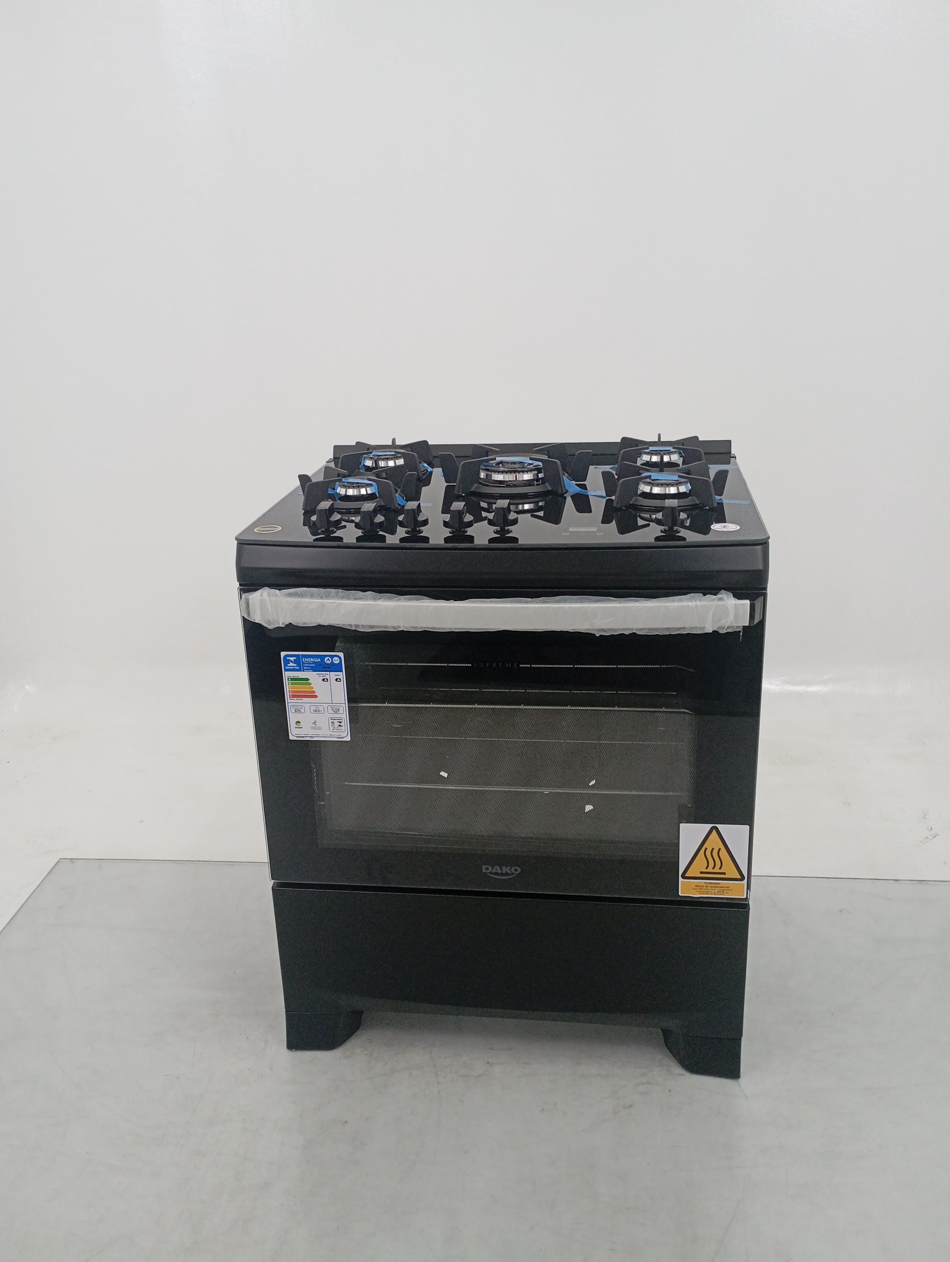 Miniatura 1 de Fogao Atlas - Fogao Gas 5q Supreme Black Glass Pto 25