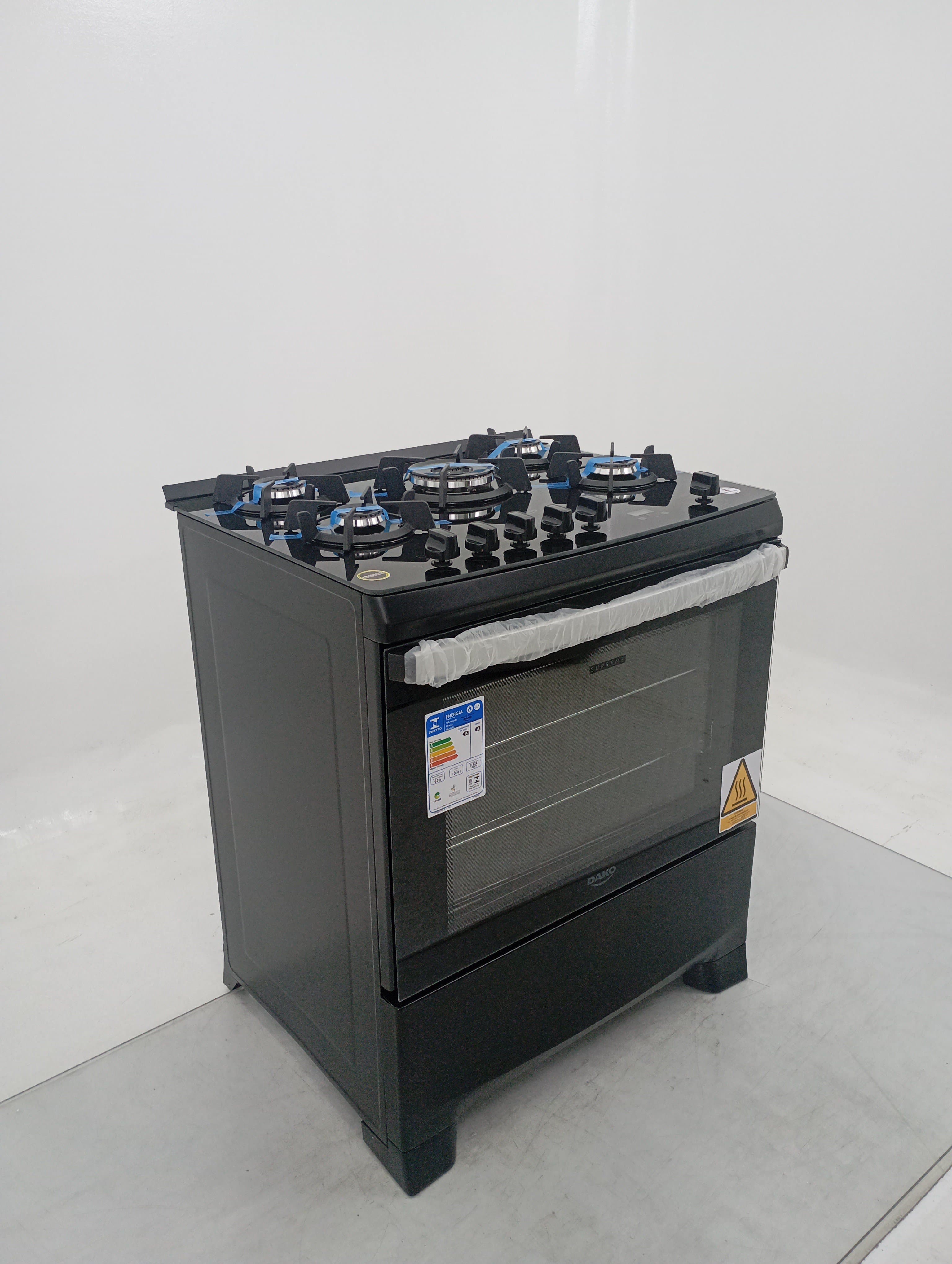 Miniatura 2 de Fogao Atlas - Fogao Gas 5q Supreme Black Glass Pto 25